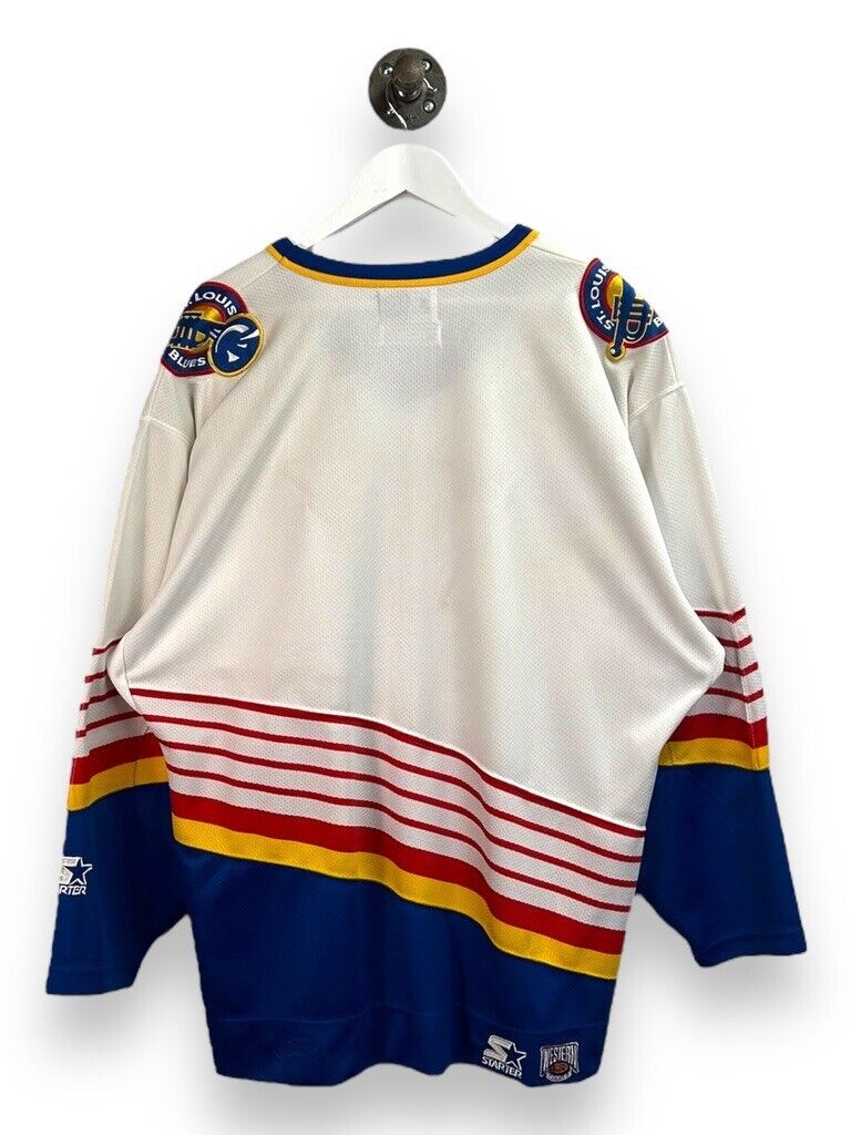 Vintage 90s St Louis Blues NHL Stitched Starter Hockey Jersey Size Large