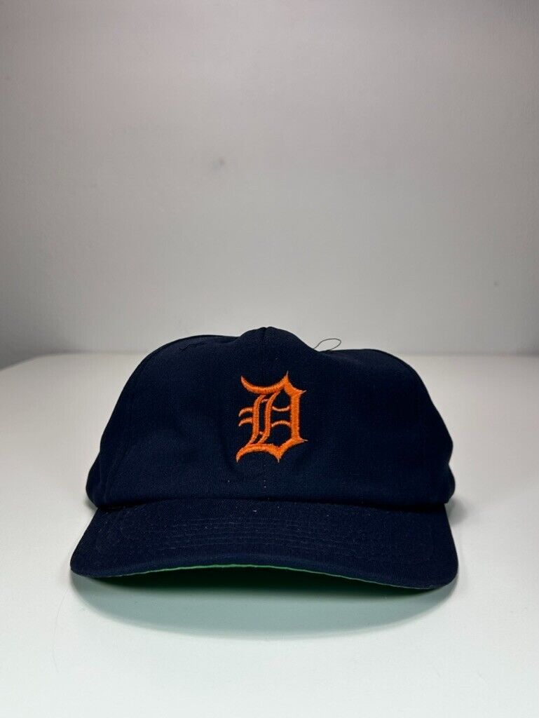 Vintage 80s Detroit Tigers MLB Embroidered Logo Snapback Hat OSFA BLue