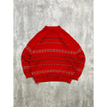 Vintage 90s Abstract Striped Print Pullover Mock Neck Knit Sweater Size XL