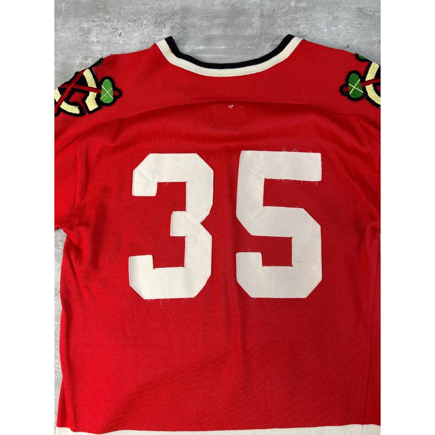 Vintage 70s/80s Chicago Blackhawks #35 NHL Hockey Jersey Size Medium