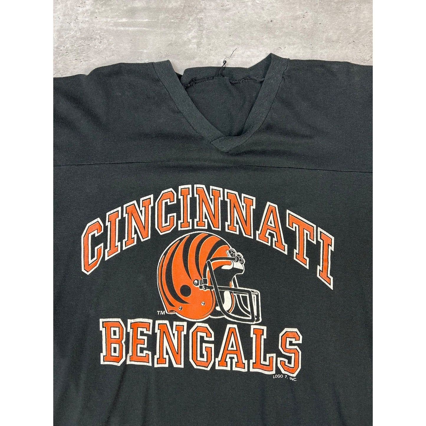 Vintage 90s Cincinnati Bengals NFL Logo 7 Football Jersey Size Large Black