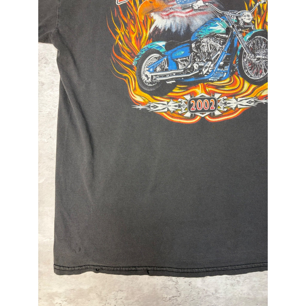 Vintage 2002 J&P Cycles Bike Week Spellout Graphic T-Shirt Size XL