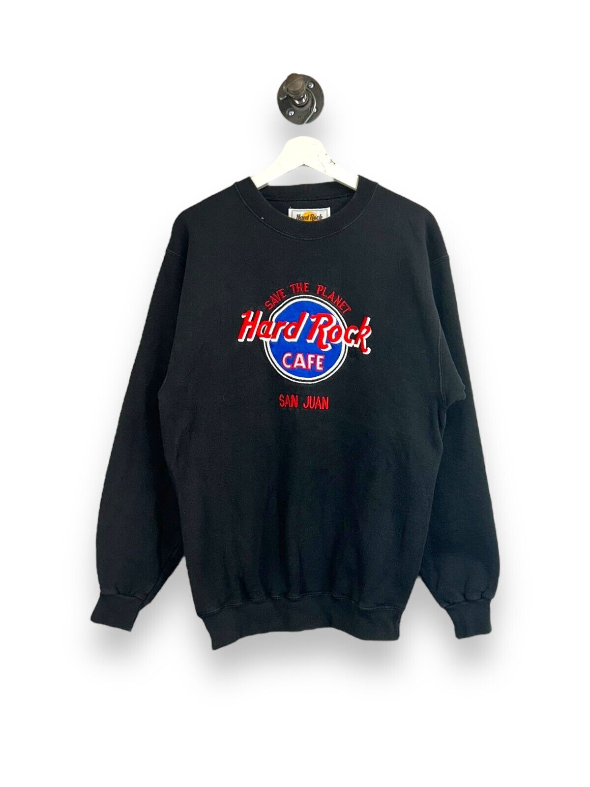 Vintage 90s Hard Rock Cafe San Juan Save The Planet Logo Sweatshirt Size Small