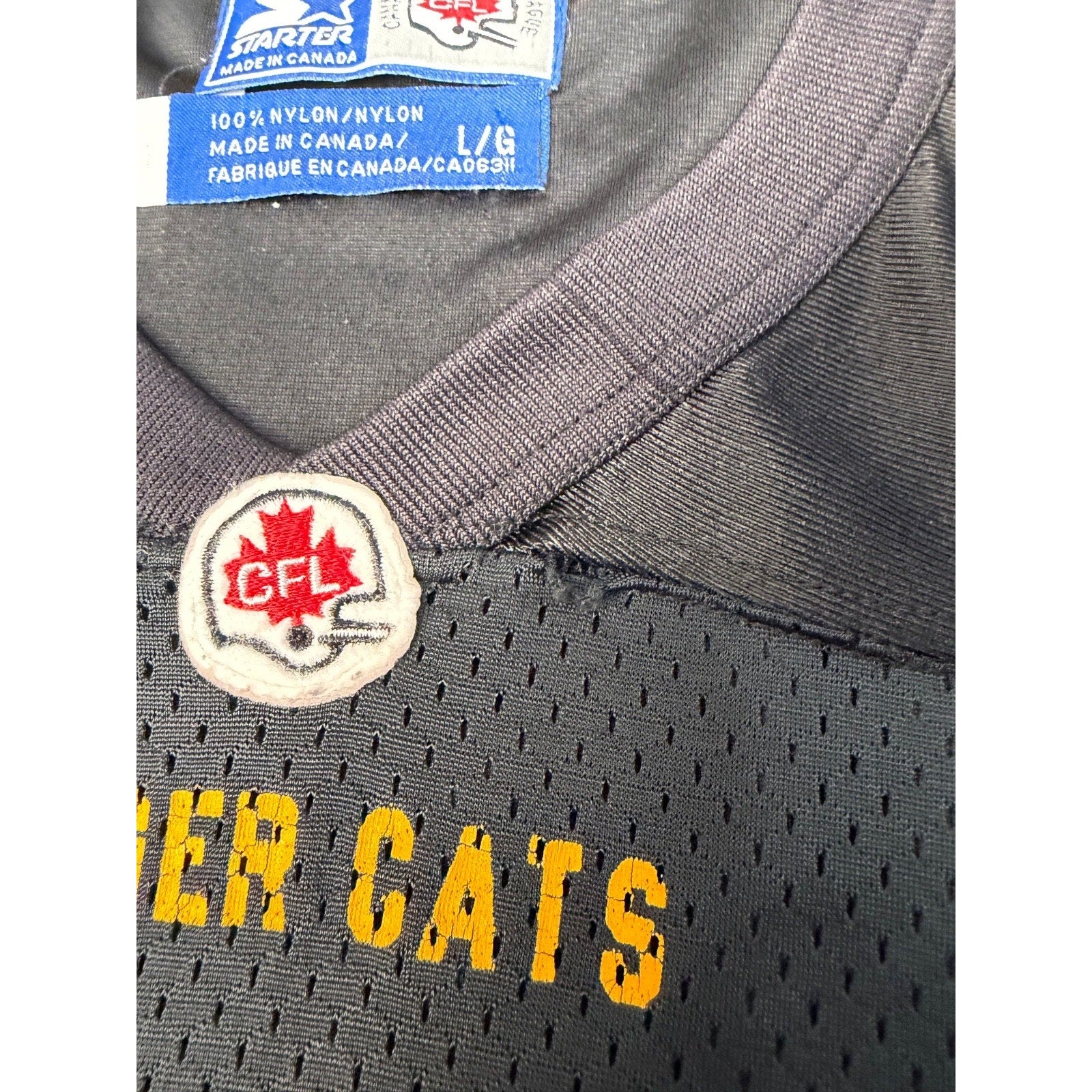 Vintage 90s Hamilton Tigercats CFL Starter Football Jersey Size Large