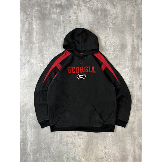 Vintage Georgia Bulldogs NCAA Nike Middle Swoosh Hooded Sweatshirt Size Large