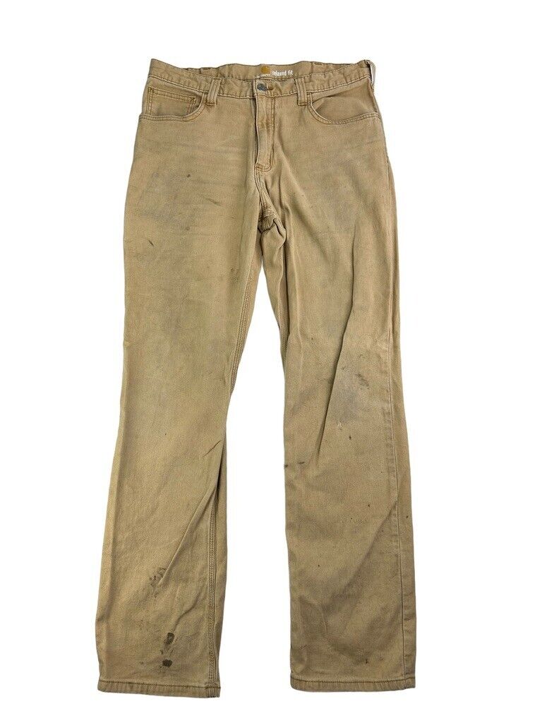 Carhartt Relaxed Fit Canvas Workwear Five Pocket Pants Size 35 Beige