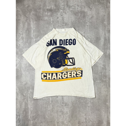 Vintage 90s San Diego Chargers NFL Helmet Graphic Football T-Shirt Size XL