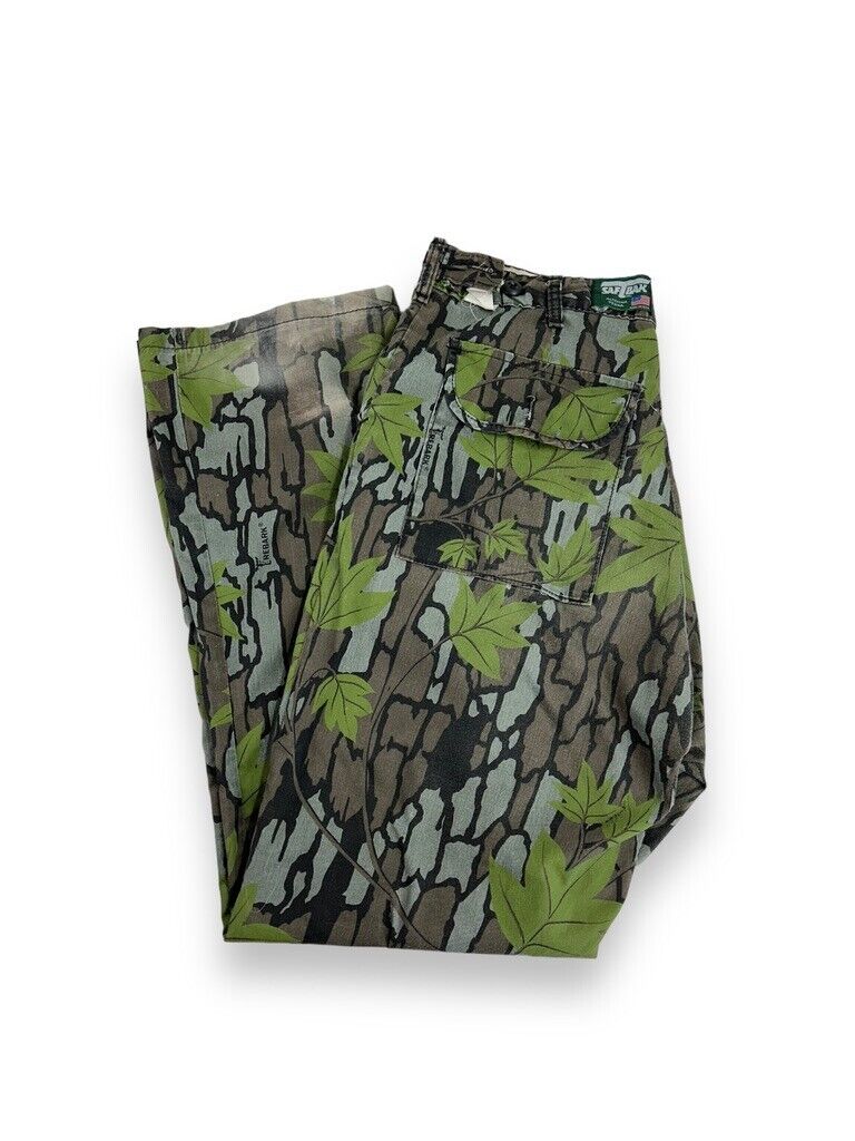 Vintage 90s Saf-T-Bak Trebark Tree Camo Hunting Pants Size 32W