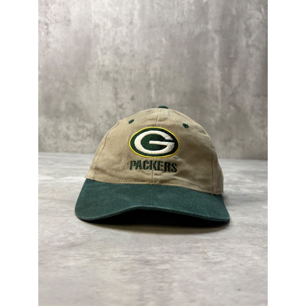 Vintage 90s Green Bay Packers NFL Embroidered Logo Football Snapback Hat OSFA
