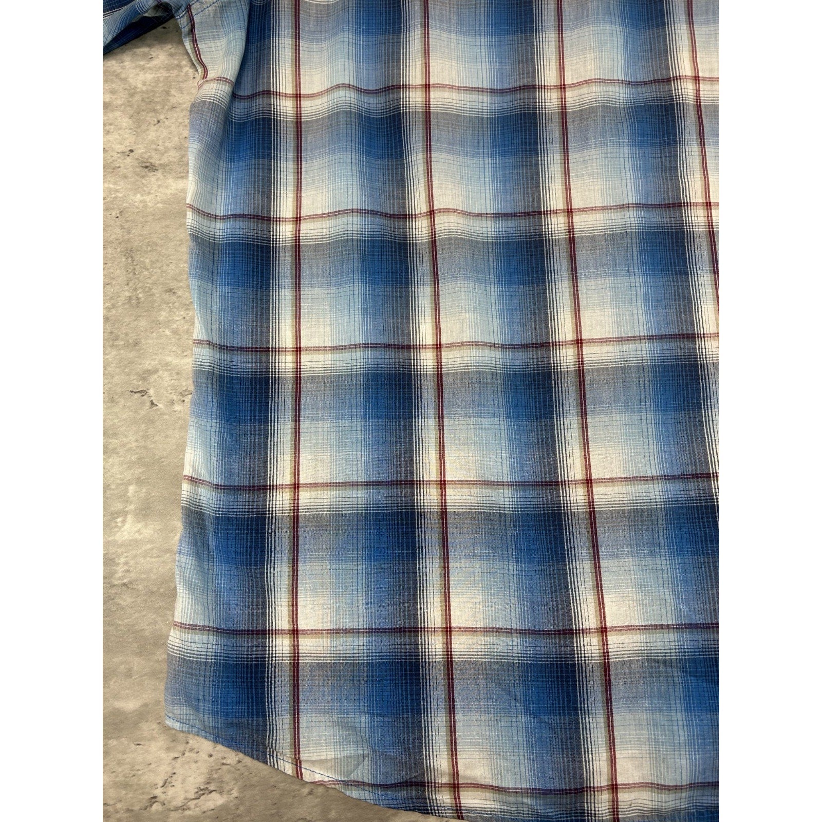 Vintage 80s Wrangler Wrancher Plaid Pearl Snap Short Sleeve Button Up Shirt XLT