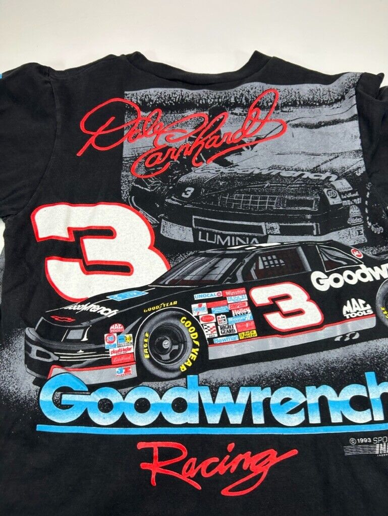 Vintage 1993 Dale Earnhardt #3 Goodwrench Racing AOP Graphic T-Shirt Size Medium