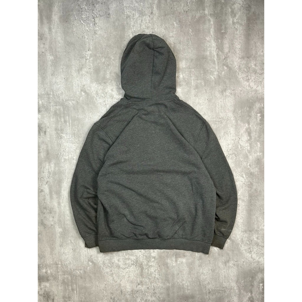 Vintage 2000s Nike Embroidered Mini Swoosh Hooded Sweatshirt Size XL Gray