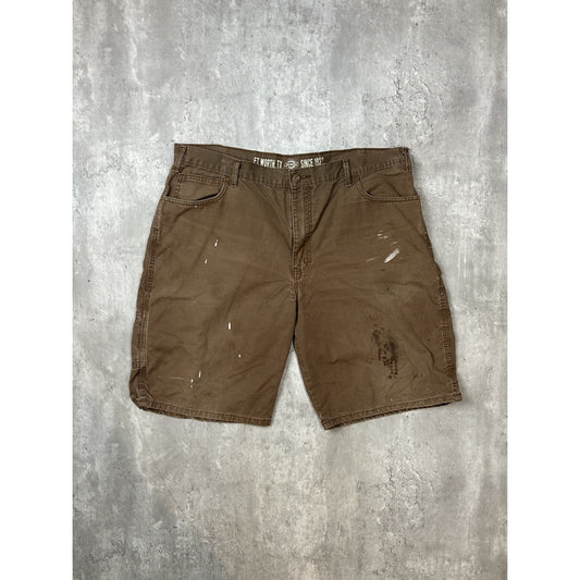 Dickies Canvas Workwear Utility Carpenter Shorts Size 40 Brown