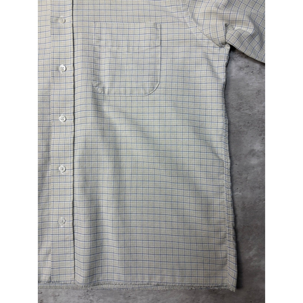 Vintage Croft & Barrow Single Pocket Plaid Cropped Button Up Shirt Size Medium