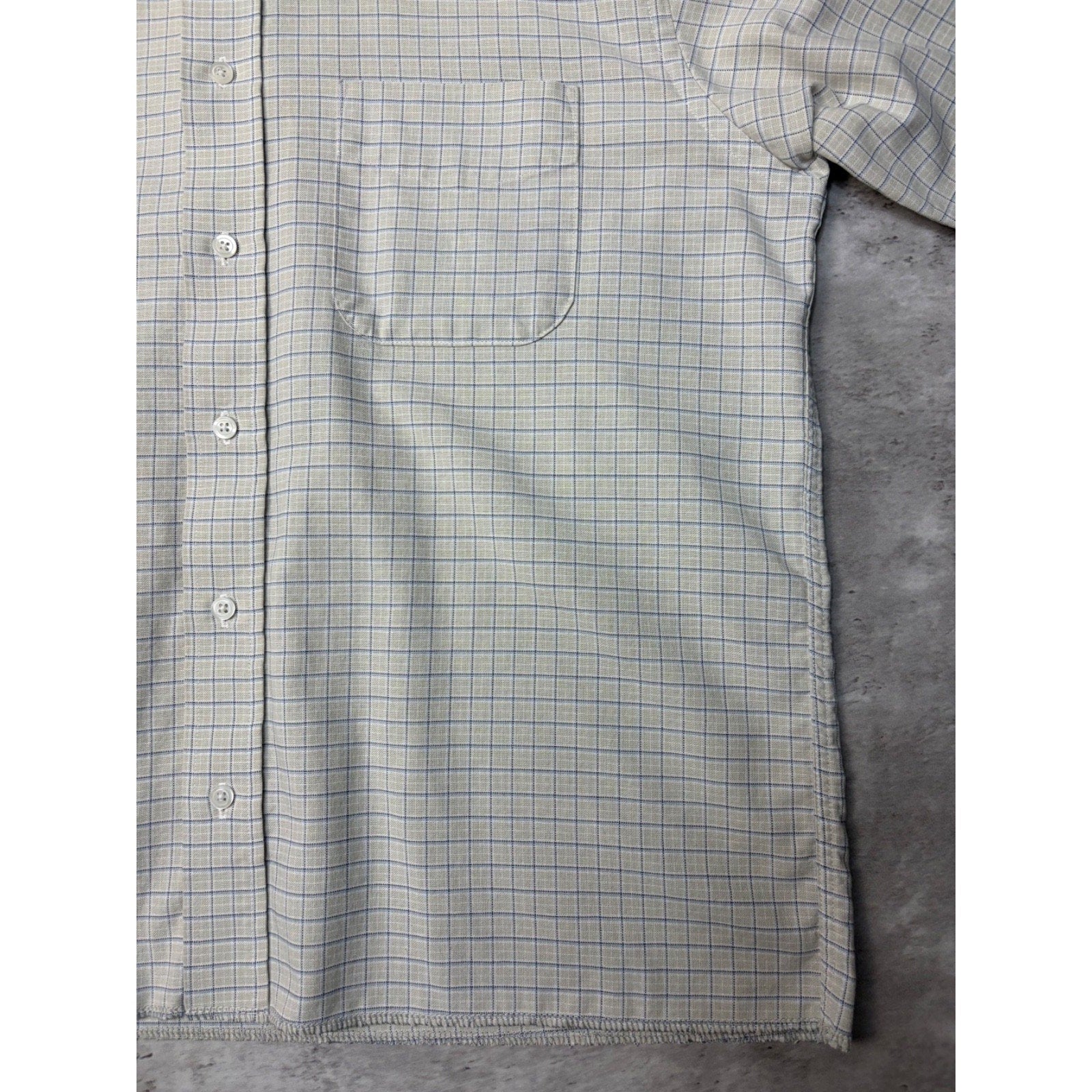 Vintage Croft & Barrow Single Pocket Plaid Cropped Button Up Shirt Size Medium