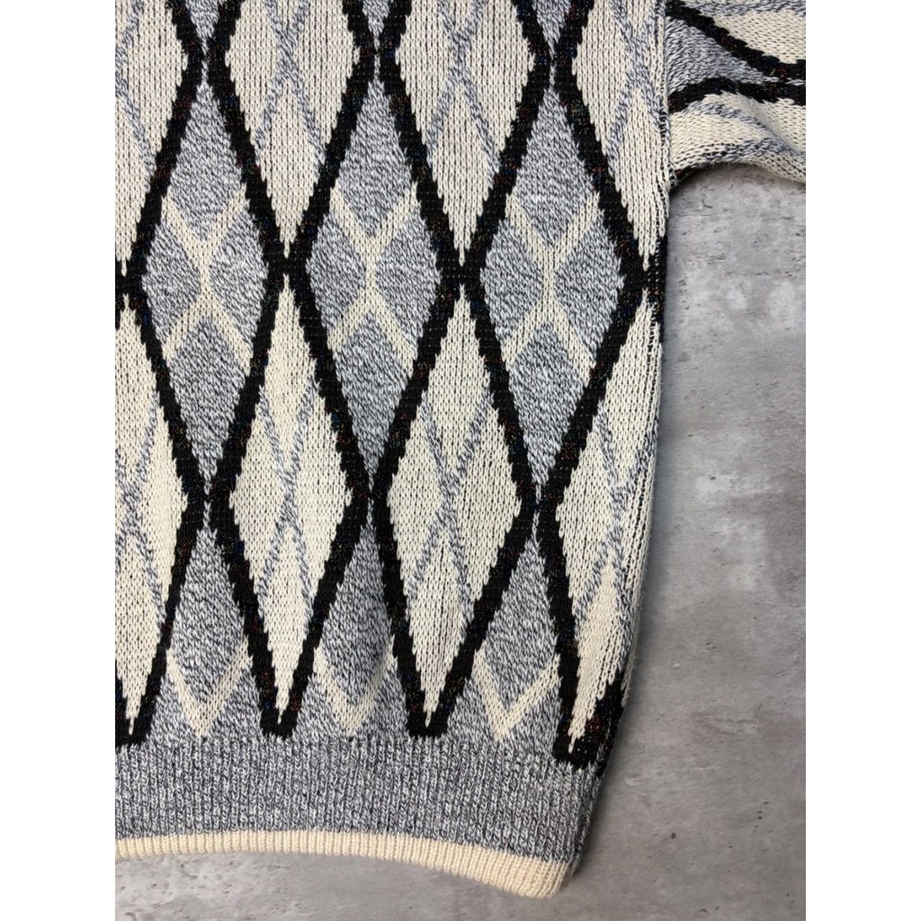 Vintage J.J. Cochran Geometric Pattern Pullover Knit Sweater Size Medium