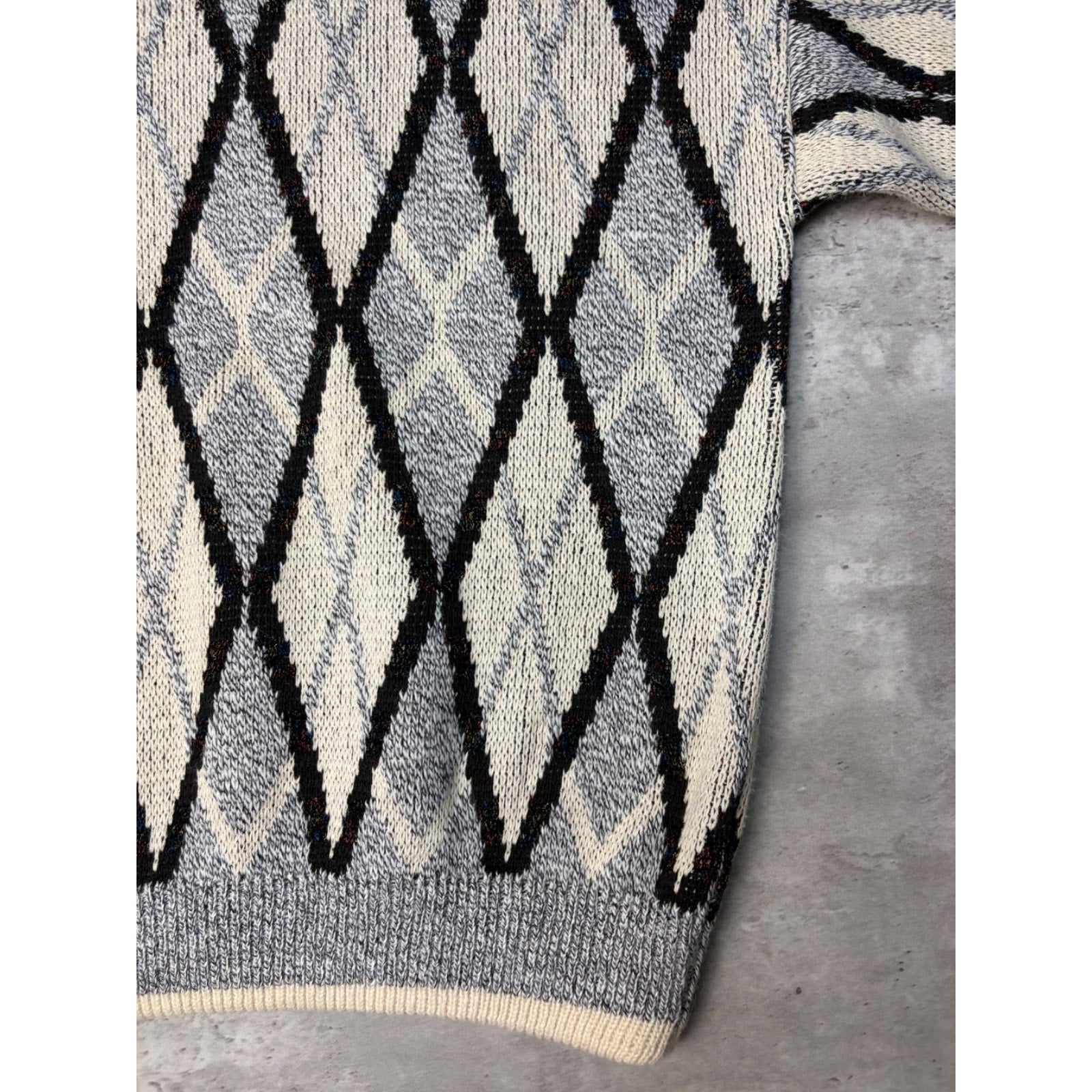 Vintage J.J. Cochran Geometric Pattern Pullover Knit Sweater Size Medium