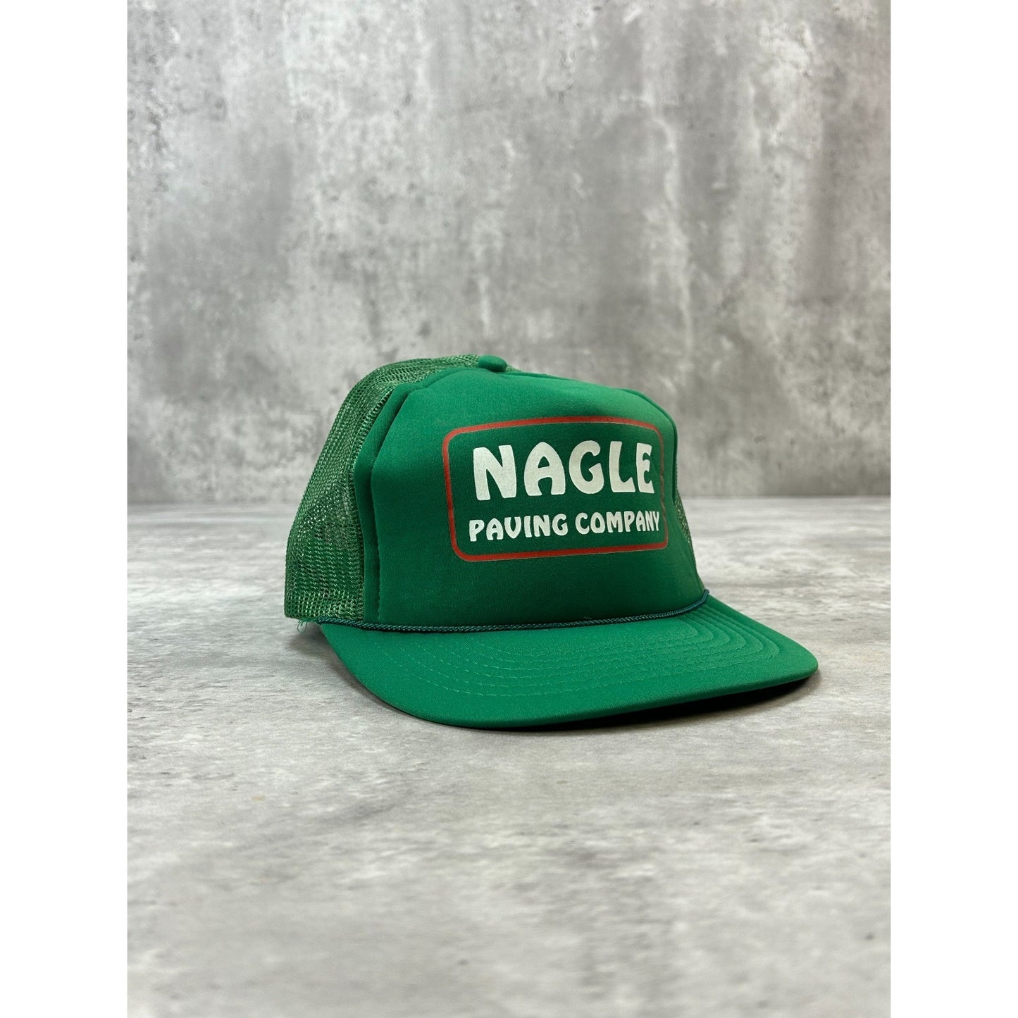 Vintage 90s Nagle Paving Company Graphic Spellout Trucker Snapback Hat OSFA