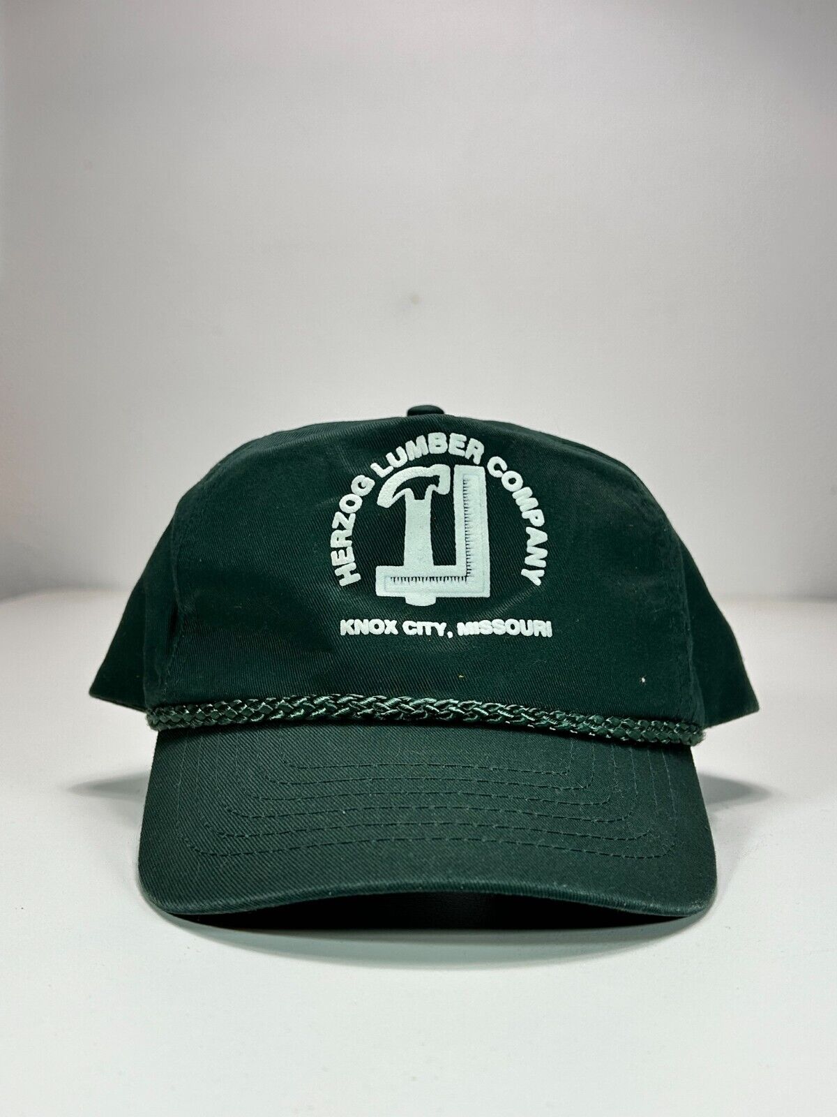 Vintage 90s Herzog Lumber Company Destination Snapback Hat OSFA Green