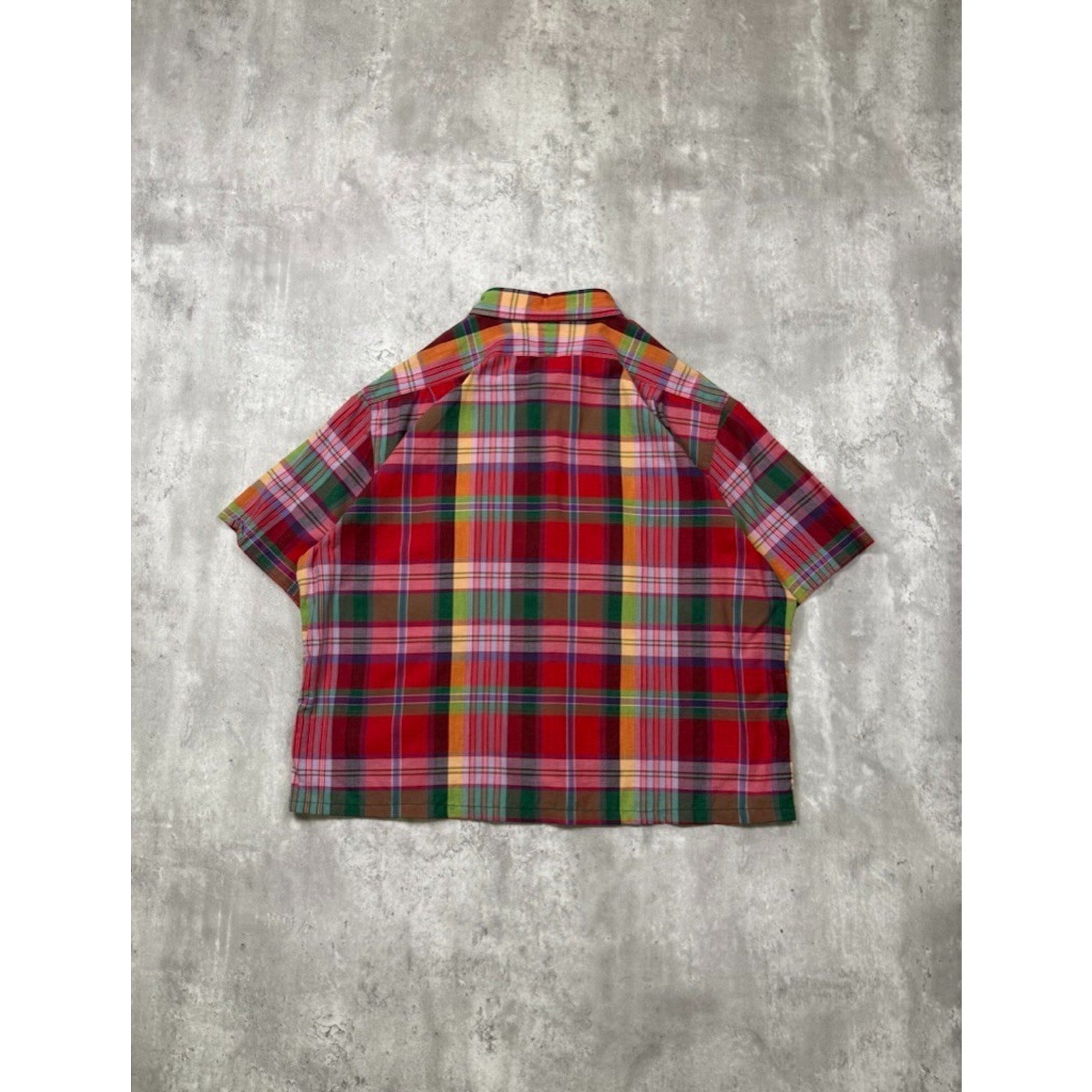 Vintage Polo Ralph Lauren Double Pocket Plaid Cropped Button Up Shirt Size XL