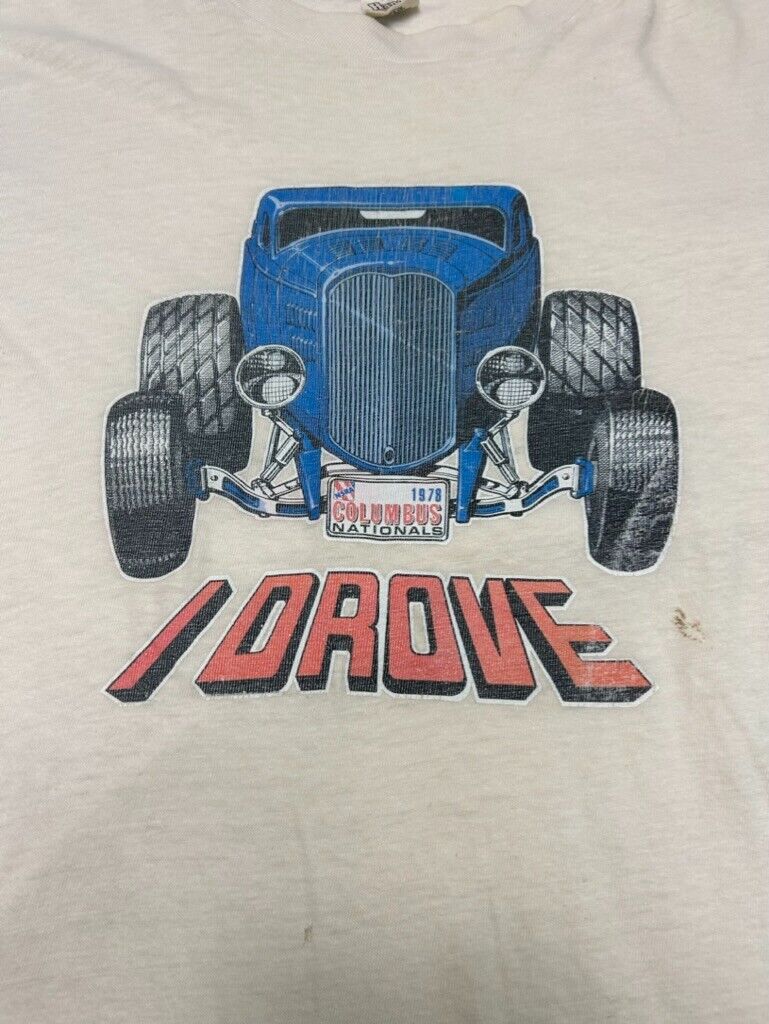 Vtg 1978 NSRA I Drove Columbus Nationals Hot Rod Car Graphic T-Shirt Sz Medium