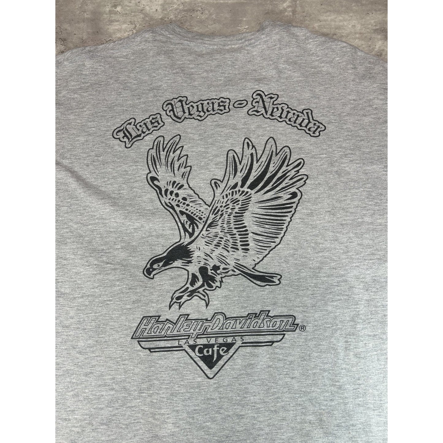 Vintage Harley Davidson Cafe Graphic Spellout Long Sleeve T-Shirt Size 2XL