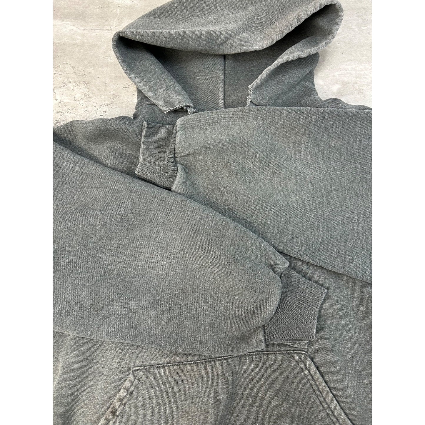 Vintage Russell Athletics Blank Pullover Charcoal Gray Hooded Sweatshirt Large