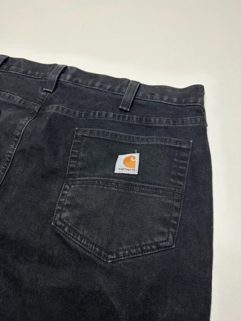 Carhartt Relaxed Fit Black Denim Workwear Pants Size 38W