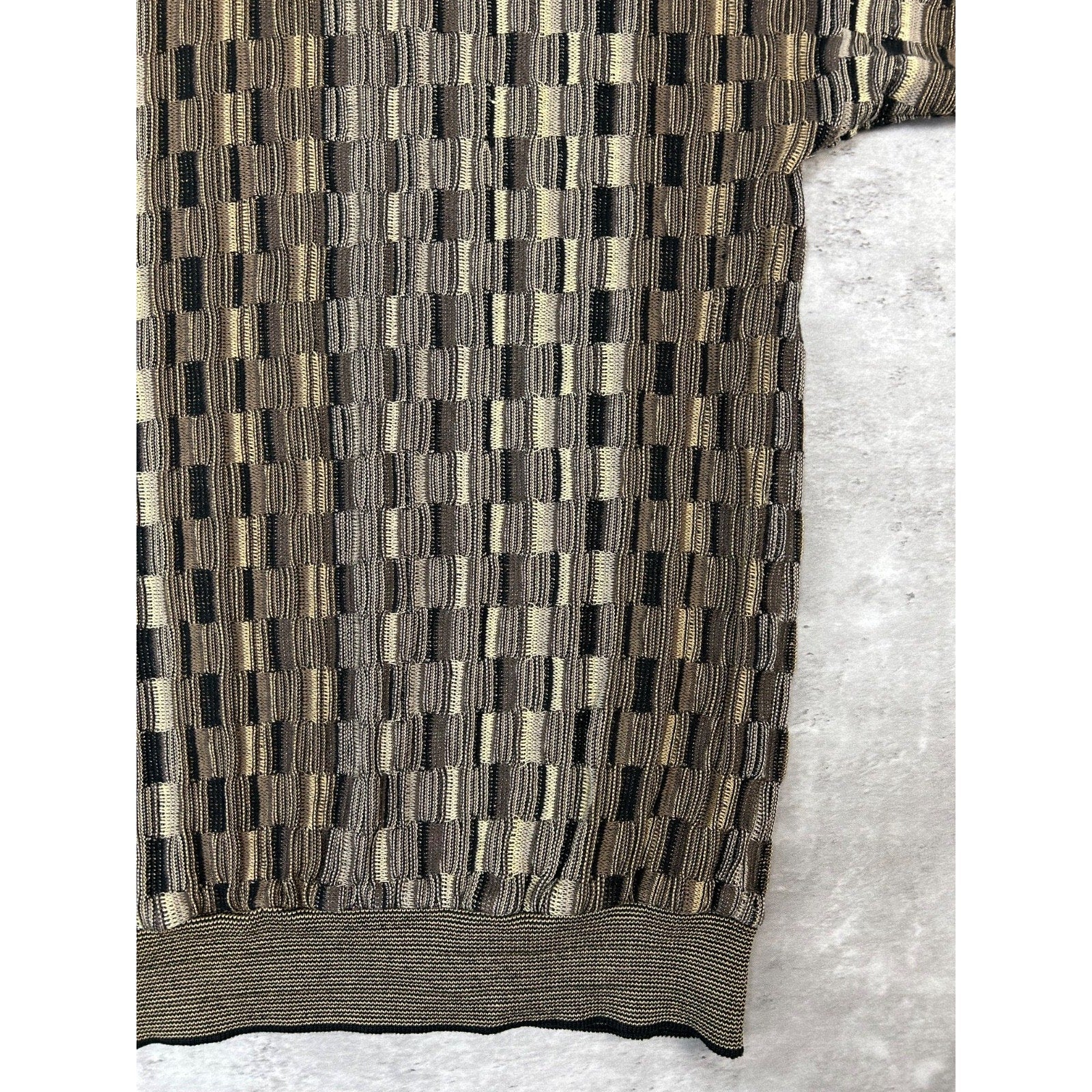 Vintage 90s Tundra 3D Checkered Print Pullover Lightweight Knit Sweater Sz Large