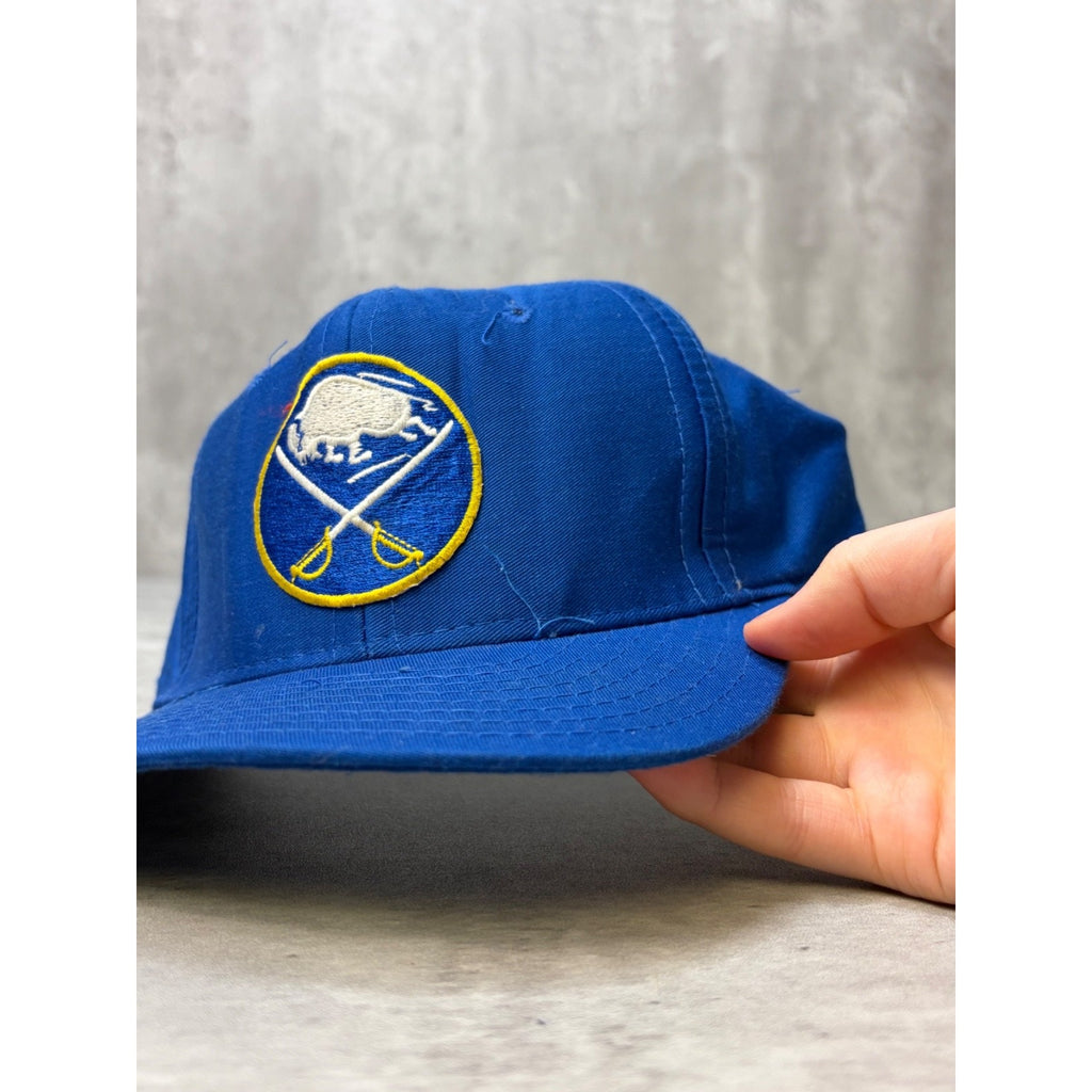 Vintage 90s Buffalo Sabres NHL Embroidered Logo Hockey Snapback Hat OSFA