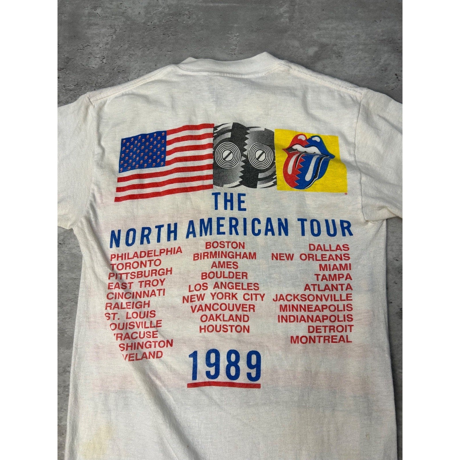1989 The Rolling Stones North American Tour Rock Music Band T-Shirt Size Medium