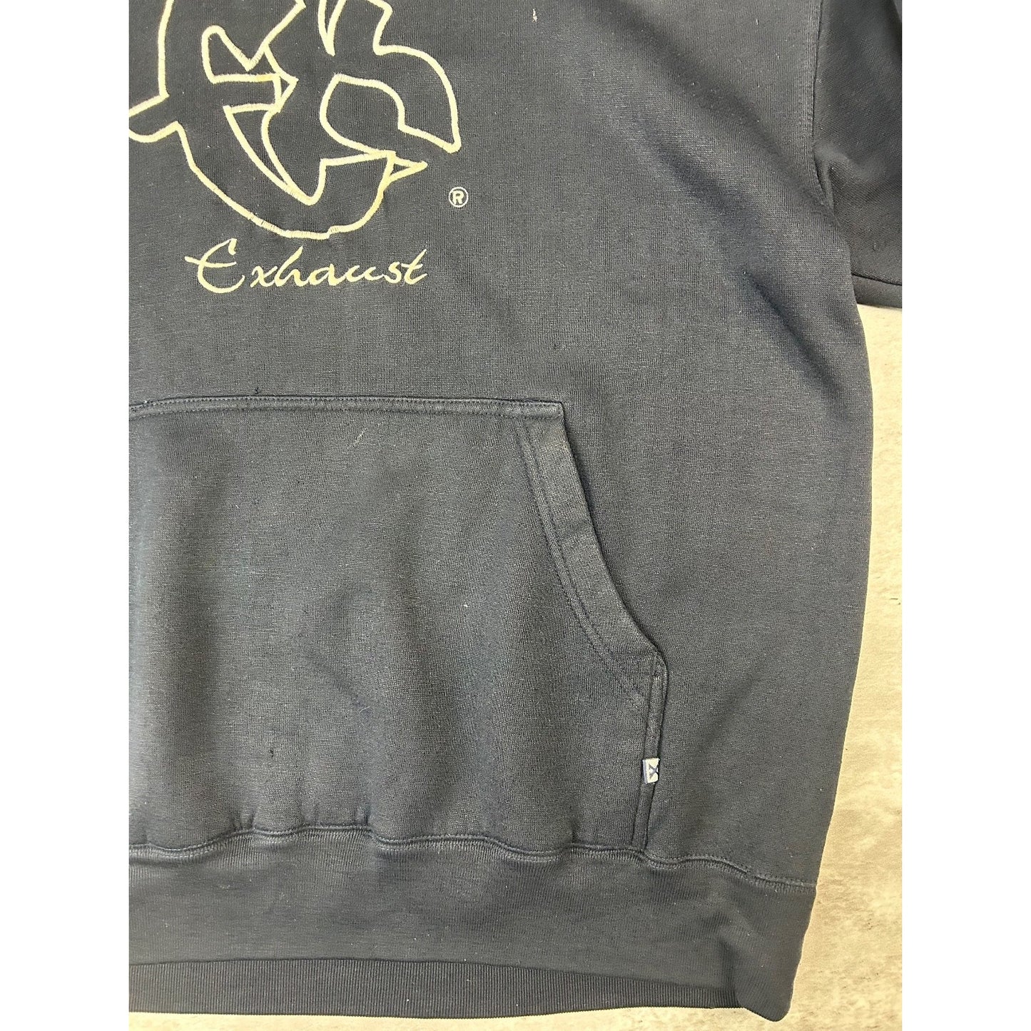 Vintage Y2K Fubu Sport Exhaust Embroidered Spellout Hooded Sweatshirt Sz Medium