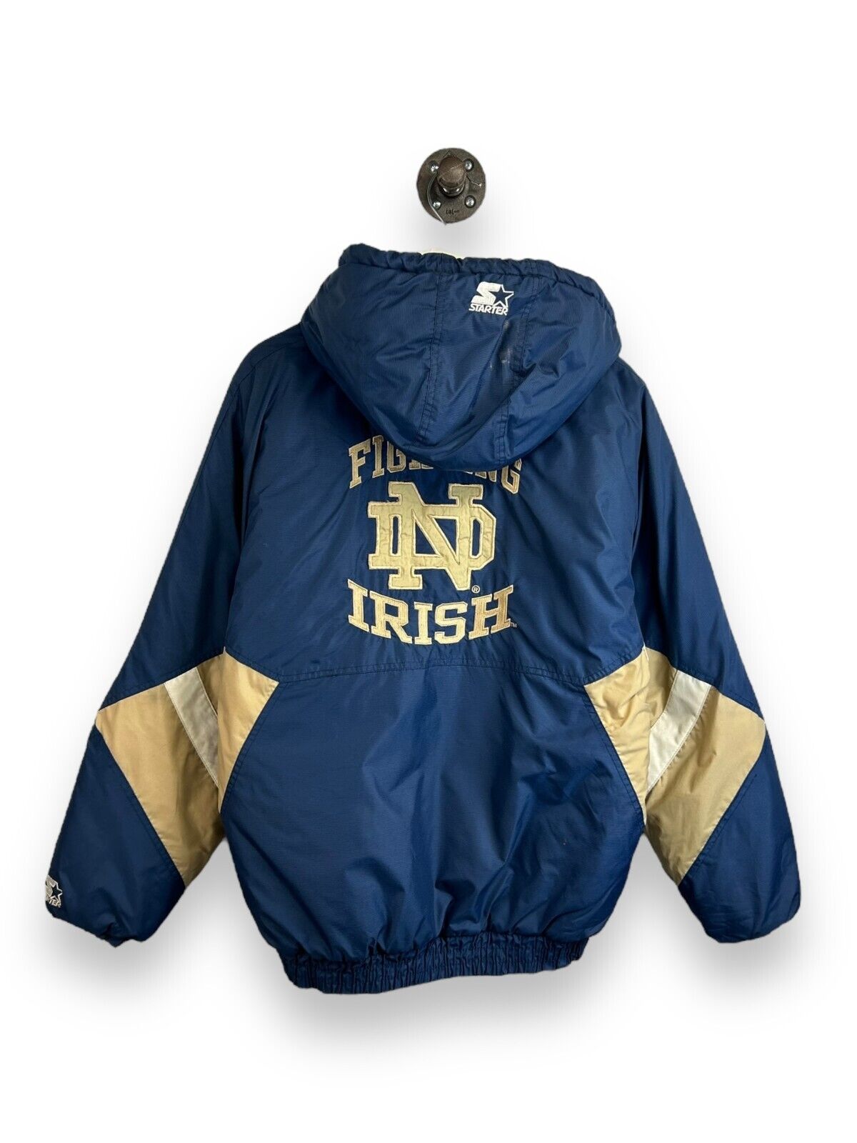 Vintage 90s Notre Dame Fighting Irish NCAA Insulated Starter Jacket Size Medium