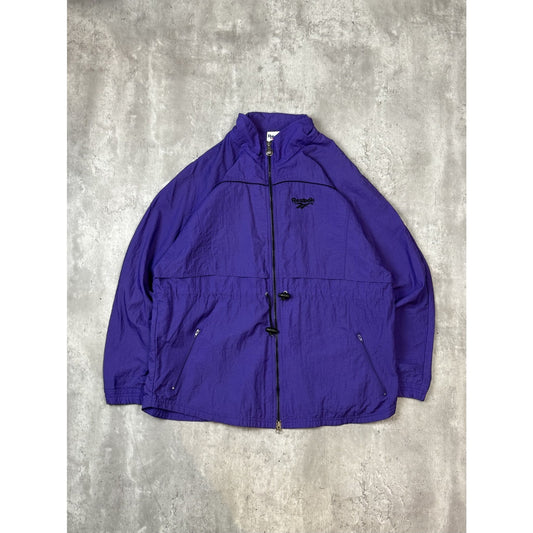 Vintage 90s Reebok Embroidered Logo Full Zip Windbreaker Jacket Size Large