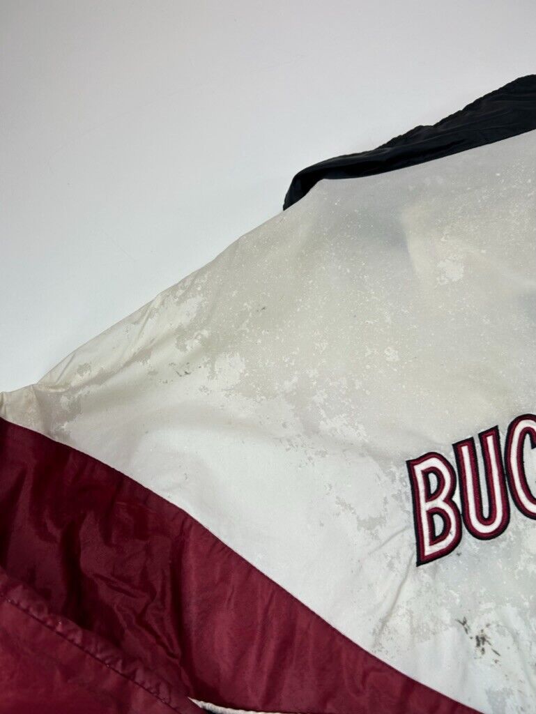 Vtg 90s Tampa Bay Buccaneers NFL Embroidered Nylon Windbreaker Jacket Sz Large