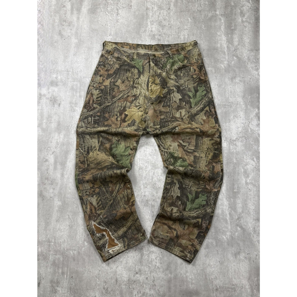 Vintage Wrangler Rugged Wear Advantage Timber Camo Denim Hunting Pants Size 39