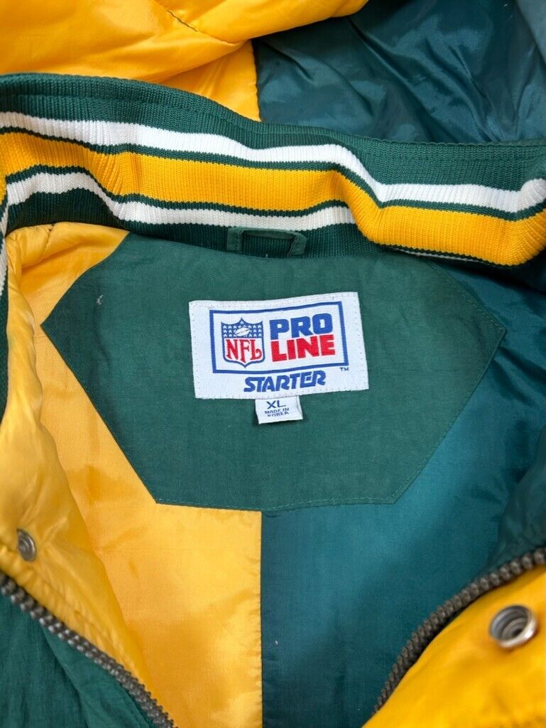 Vintage 90s Green Bay Packers Insulated Starter NFL Pro Line Nylon Jacket Sz XL