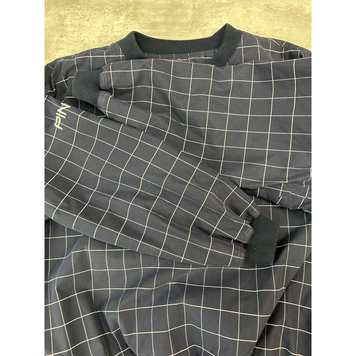 Vintage PING Tall Grass Golf Club Checkered Print Pullover Nylon Jacket Sz Large
