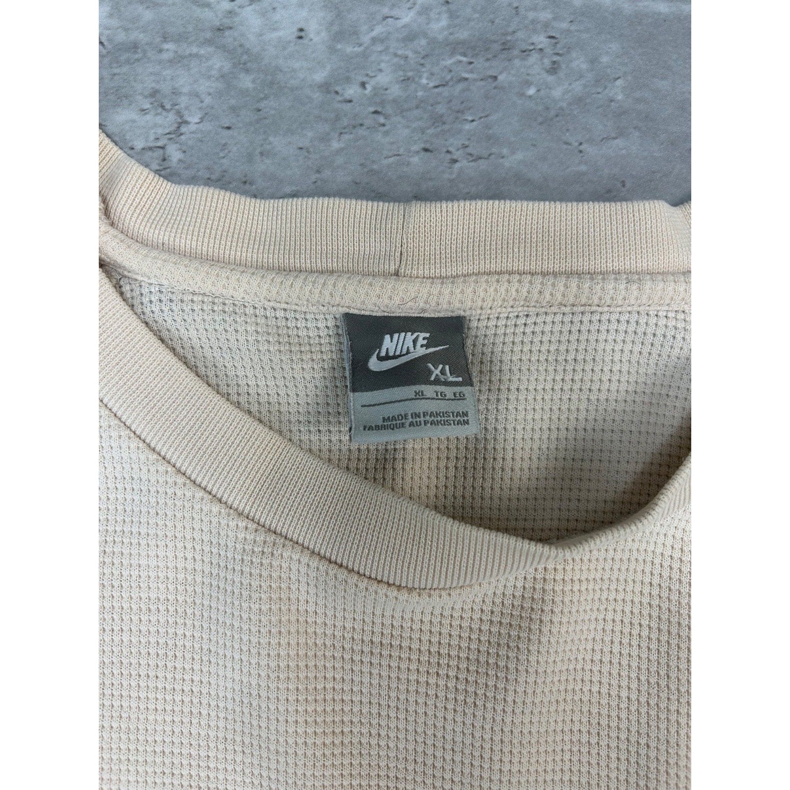 Vintage 2000s Nike Spellout Swoosh Thermal Long Sleeve T-Shirt Size XL