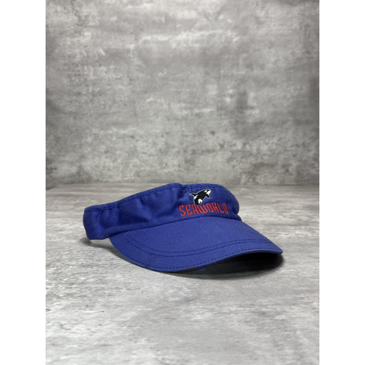Vintage 90s Seaworld Embroidered Spellout Destination Visor Hat OSFA
