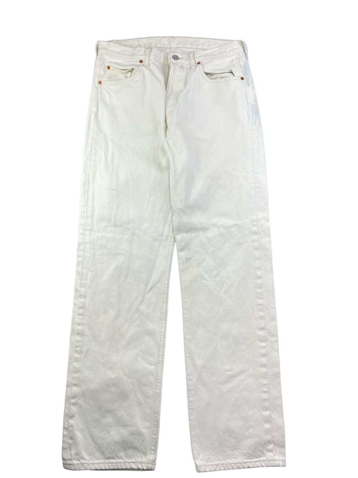 Vintage 90s Levi's 501 XX White Denim Button Fly Pants Size 32