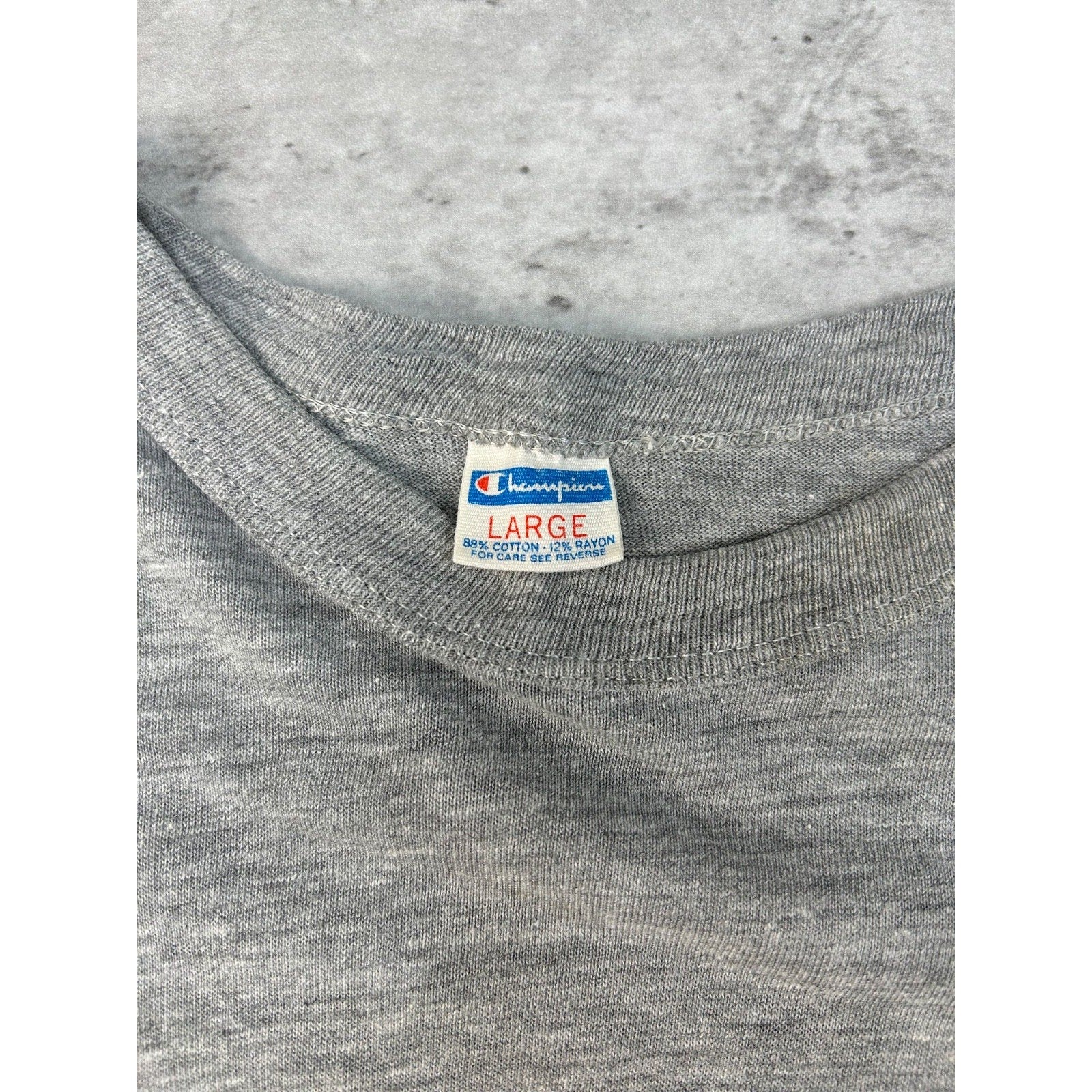 Vintage 80s Denver Broncos NFL Spellout Graphic Football Warmup T-Shirt Sz Large