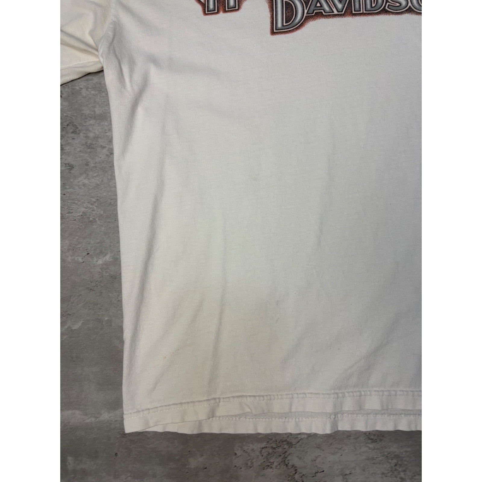 Vintage 2007 Harley Davidson Flame Graphic Spellout Long Sleeve T-Shirt Sz Large