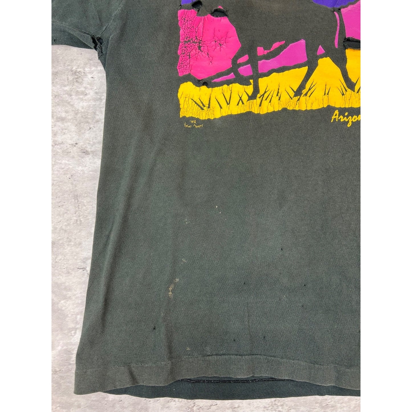 Vintage 90s Arizona Cowboy Graphic Destination T-Shirt Size XL Black