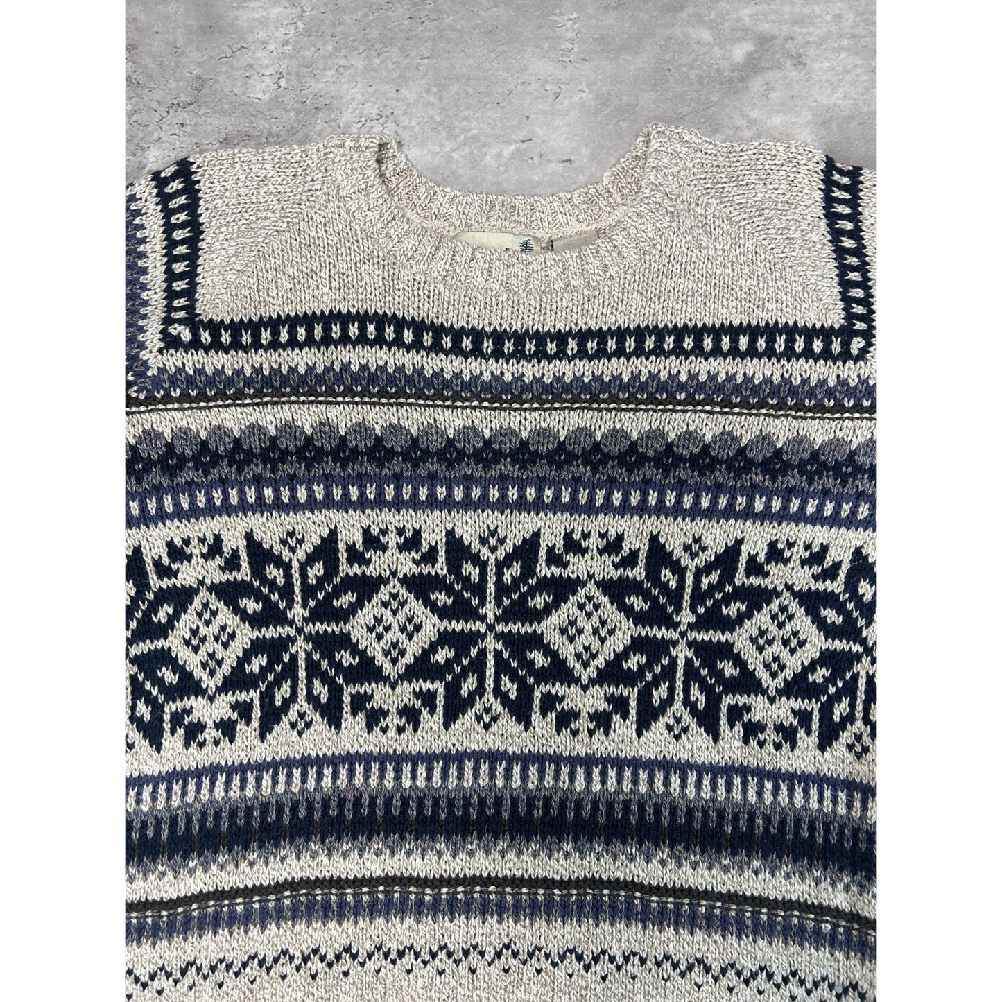 Vintage 90s Fieldmaster Abstract Striped Pullover Knit Sweater Size Medium