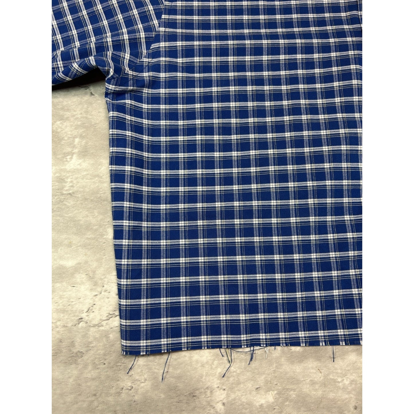 Vintage Towncraft Plaid Single Pocket Cropped Button Up Shirt Size Large Blue