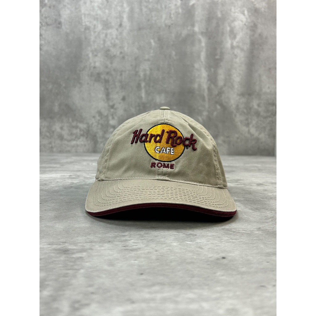 Vintage Hard Rock Cafe Rome Embroidered Logo Destination Strapback Hat OSFA