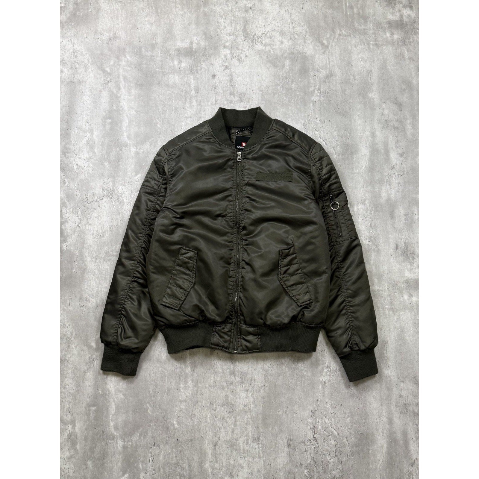 Vintage Y2K Southpole Olive Green Full Zip Bomber Jacket Size Medium