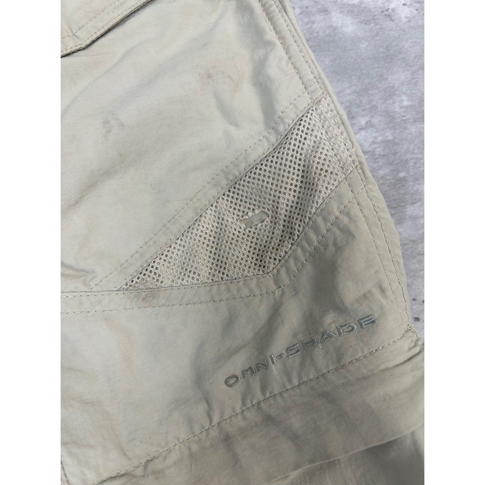 Vintage Columbia PFG Multi Pocket Convertible Nylon Fishing Pants Size Medium