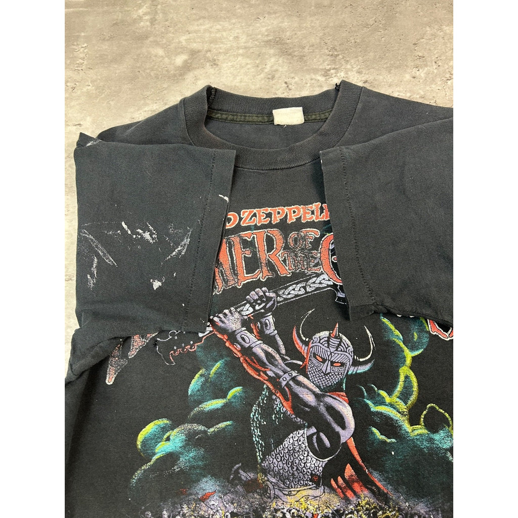 Vintage 90s Led Zeppelin Hammer Of The Gods Rock Music Band T-Shirt Size Medium